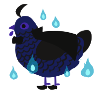 Edgar Allan Poe, a navy and sable chicken with a lace pattern