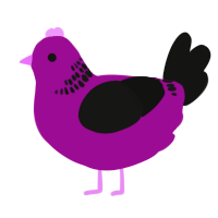 GetInto Hypnosis Mic, a plum and black chicken with a neck-band pattern