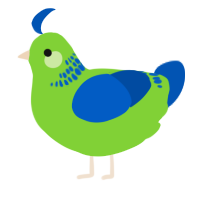 A grass and ultramarine chicken with a neck-band pattern