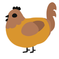 gebacken, a orange and brown chicken with a head pattern