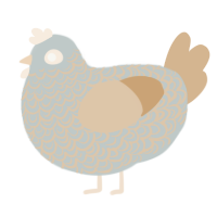 A silver and beige chicken with a double-lace pattern