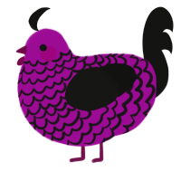 (unnamed), a plum and black chicken with a lace pattern