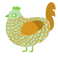 (unnamed), a gluppy and ochre chicken with a lace pattern
