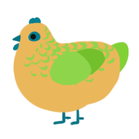 A honey and grass chicken with a half-lace pattern