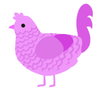 (unnamed), a lavender and orchid chicken with a lace pattern