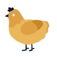 A honey and orange chicken with a head pattern