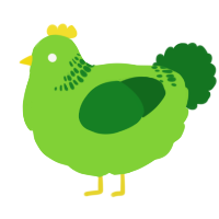 (unnamed), a grass and leaf chicken with a neck-band pattern