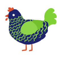 (unnamed), a navy and grass chicken with a lace pattern