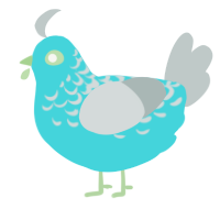 (unnamed), a aqua and silver chicken with a half-lace pattern