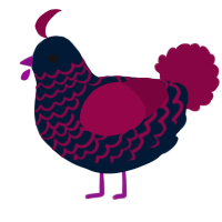 A tumblr and maroon chicken with a lace pattern