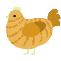 A honey and ochre chicken with a bar pattern