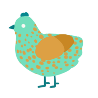 arizona, a mint and orange chicken with a speckle pattern