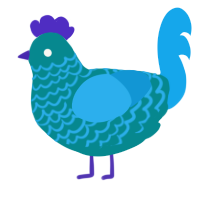 Vast Blue, a teal and sky chicken with a lace pattern