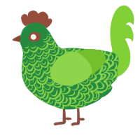 (unnamed), a viridian and grass chicken with a double-lace pattern