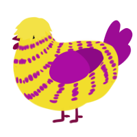 (unnamed), a yellow and plum chicken with a bar pattern