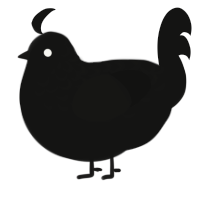 (unnamed), a black chicken with a half-lace pattern