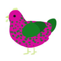 (unnamed), a fuchsia and leaf chicken with a speckle pattern