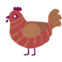 (unnamed), a red and brown chicken with a bar pattern