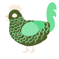 A olive and spring chicken with a lace pattern