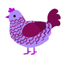 Bordeaux, a lilac and wine chicken with a lace pattern