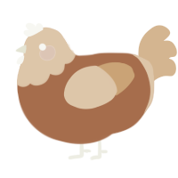 pretzel slider, a brown and beige chicken with a head pattern