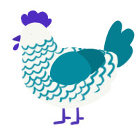 (unnamed), a white and sea chicken with a lace pattern
