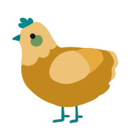 A ochre and honey chicken with a head pattern