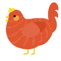 A vermilion chicken with a bar pattern