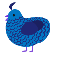A sapphire and navy chicken with a lace pattern