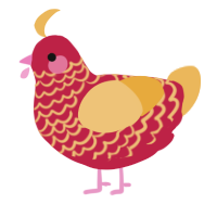(unnamed), a crimson and honey chicken with a lace pattern
