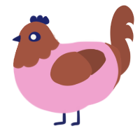 Cherry, a pink and russet chicken with a head pattern