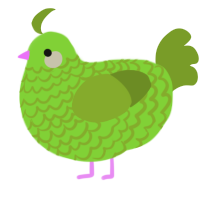 A grass and chartreuse chicken with a lace pattern