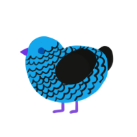 A sky and black chicken with a lace pattern