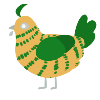 (unnamed), a honey and leaf chicken with a bar pattern