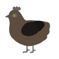 Door, a bark and sable chicken
