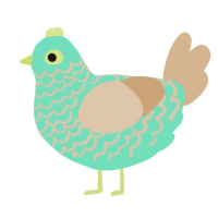 (unnamed), a mint and beige chicken with a lace pattern