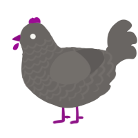 Gr gr plu, a grey chicken with a lace pattern