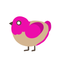 (unnamed), a beige and fuchsia chicken with a head pattern