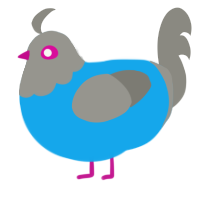 A sky and ash chicken with a head pattern