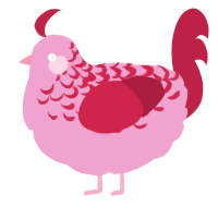 (unnamed), a pink and crimson chicken with a half-lace pattern