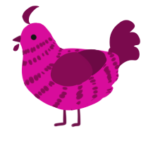 (unnamed), a fuchsia and wine chicken with a bar pattern