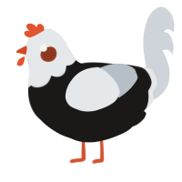 A sable and mist chicken with a head pattern