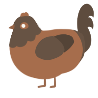 brownbrownbrownbr-, a brown and bark chicken with a head pattern