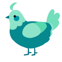 (unnamed), a teal and mint chicken with a head pattern