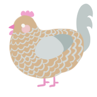Vintage, a beige and silver chicken with a lace pattern