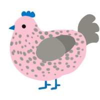 (unnamed), a rose and ash chicken with a speckle pattern