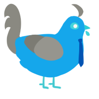 Blueberry, a sky and ash chicken