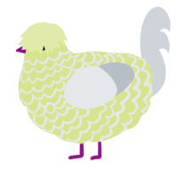 A lemon and mist chicken with a lace pattern