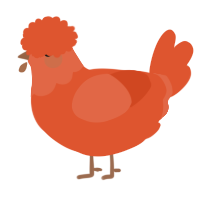 verm xxx, a vermilion chicken with a head pattern