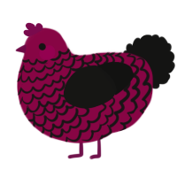 (unnamed), a maroon and black chicken with a lace pattern